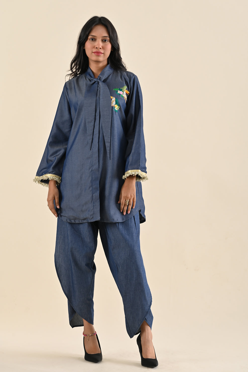 Denim Dazzle Motif Shirt