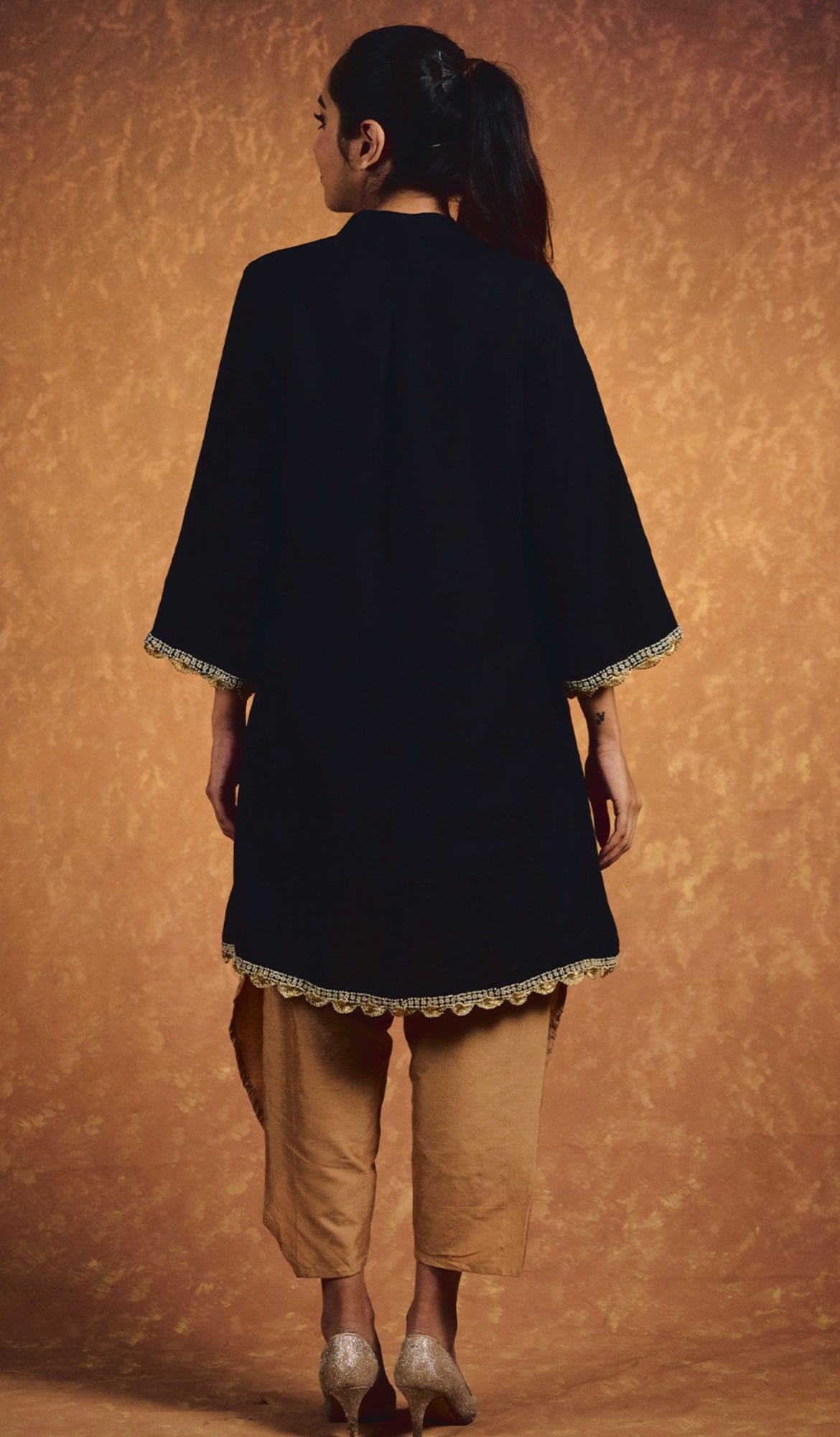 Black Linen Royal Reverie Kurta