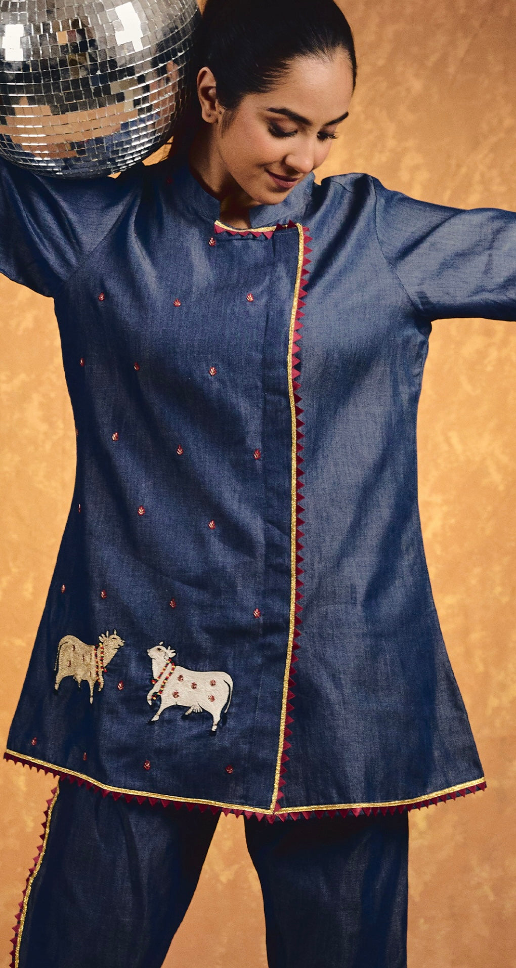 Royal Reverie Denim Kurta Set