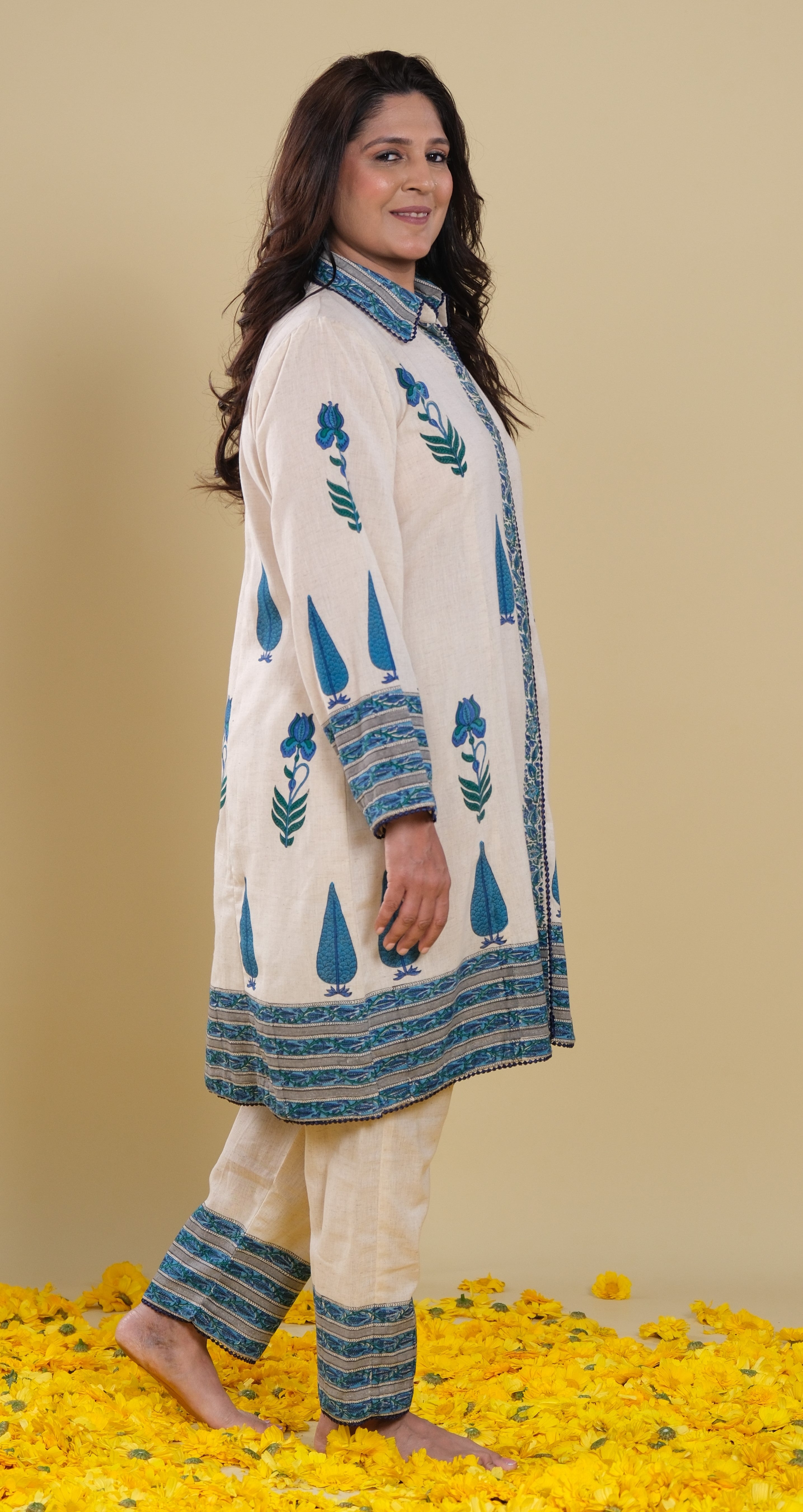 Block Blossom Kurta