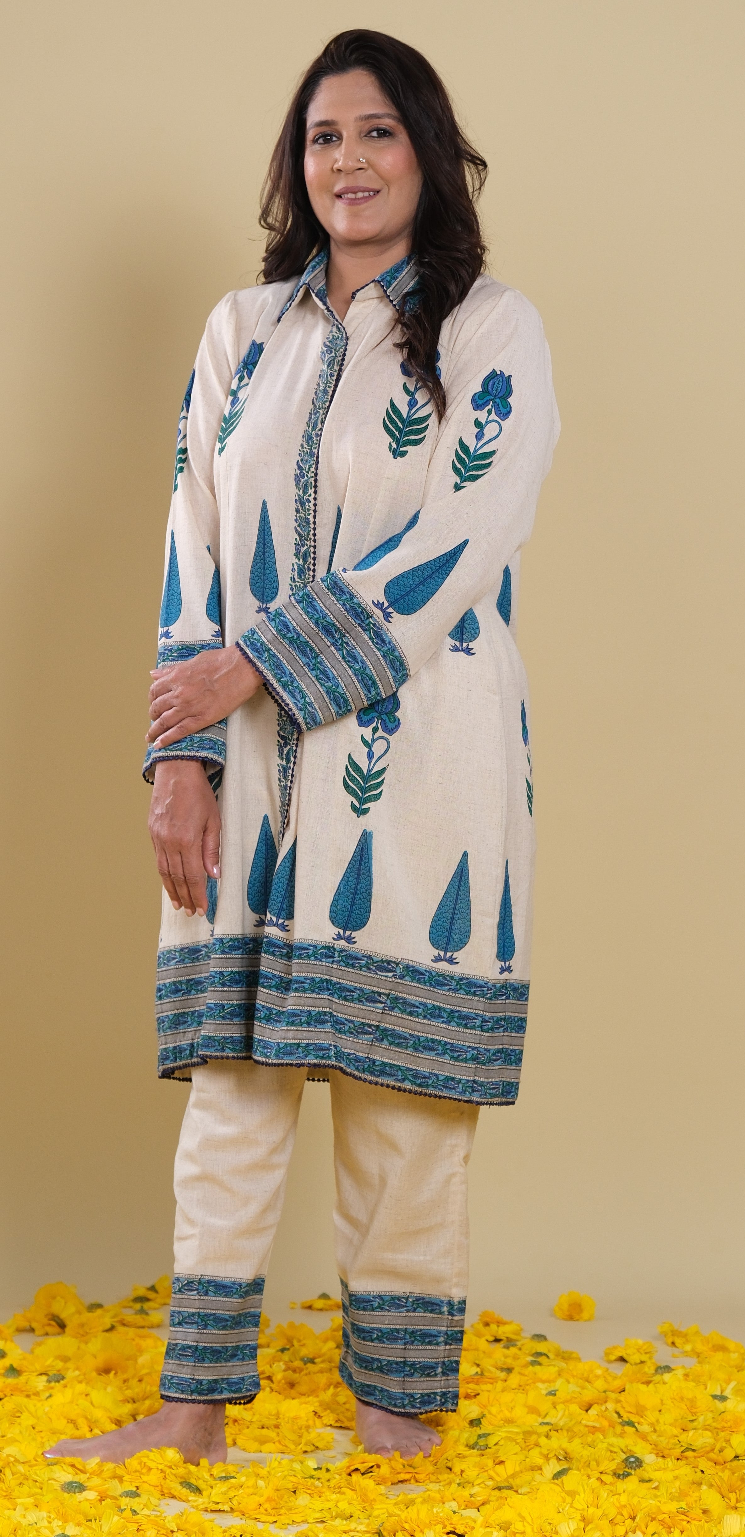 Block Blossom Kurta