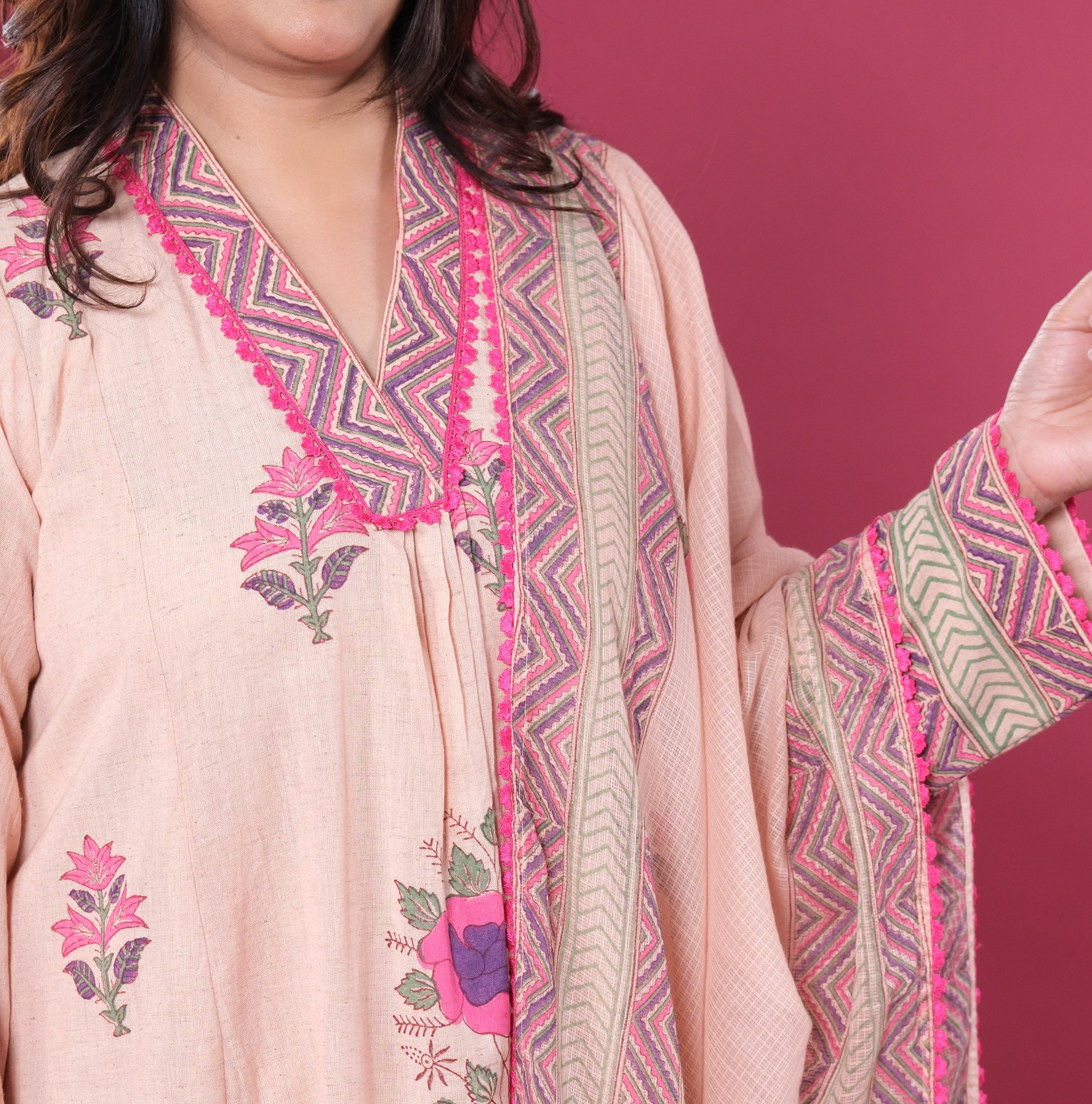 Block Bliss Kurta Set